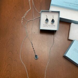 Touchstone Crystal Blue Teardrop Earrings